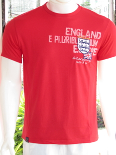 Camiseta Masculina Sallo England Gola Redonda Silk Vermelho