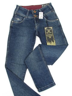 Calça Jeans Feminina Cigarrete Cós Alto Com Bolso