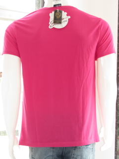 Camisa Sallo Masculina Gola v Corte Reto Rosa Pink - netpizante