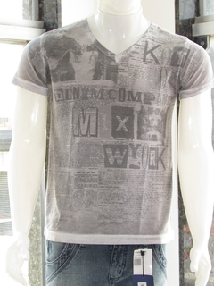 Camisa Masculina Kothos Gola v Silk Cinza - comprar online