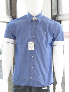 Camisa Masculina Baumgarten BGT 4318 Manga Curta Azul