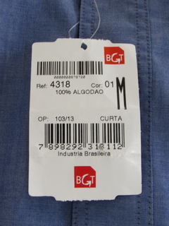 Camisa Masculina Baumgarten BGT 4318 Manga Curta Azul - netpizante