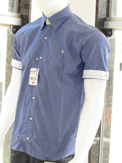 Camisa Masculina Baumgarten BGT 4318 Manga Curta Azul - comprar online