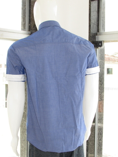 Camisa Masculina Baumgarten BGT 4318 Manga Curta Azul na internet