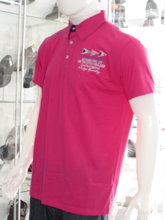 Camisa Masculina Sallo Gola Polo Corte Básico Rosa Pink - comprar online