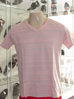 Camiseta Masculina Maresia Especial Gola V Rosa Claro