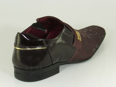 Sapato Social Calvest Masculino Couro Verniz Friso Dourado - comprar online