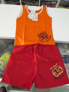 Conjunto Regata Menino Com Bermuda Tactel Baby Mini Art Surf