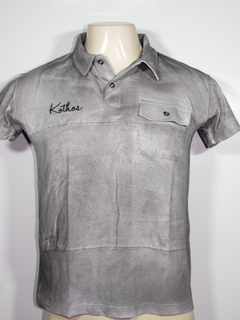 Camisa Kothos Masculina Gola Polo Silk Cinza - loja online