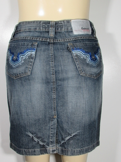 Saia Tavernit Jeans Media 26840 C/Bordado Estrass - loja online