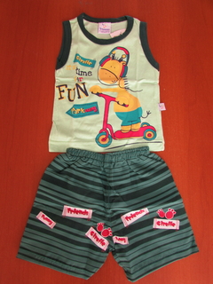 Conjunto Infantil Masculino Camiseta Primeiros Passos