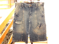 Bermuda Cargo Jeans juvenil Masculina Corte Reto