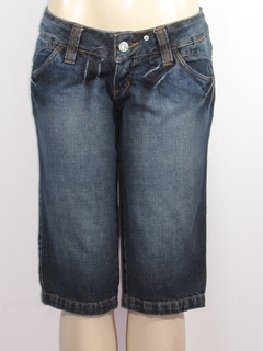 Bermuda Pedal Jeans Feminina Cós Baixo Com Bolso