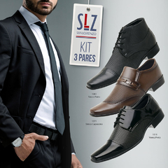 Sapato Social Masculino Kit 02 Com 3 Pares San Lorenzo 37 ao 45