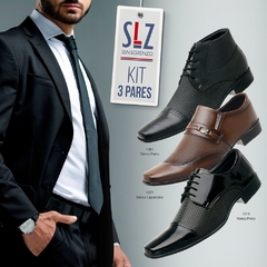 Sapato Social Masculino Kit 02 Com 3 Pares San Lorenzo 37 ao 45 - netpizante