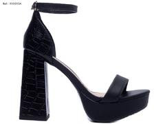 Sandália Meia Pata Feminina Salto Alto Croco Preto Torricella - comprar online