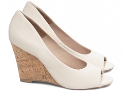 Sapato Feminino Anabela Plataforma Off White - netpizante