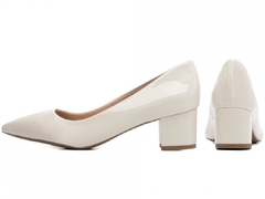Sapato Scarpin Torricella Salto Grosso Branco - loja online