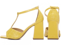 Sandália Torricella Feminina Salto Grosso Moda Festa Amarelo - comprar online