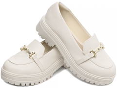 Sapato Mocassim Feminino Tratorado Branco