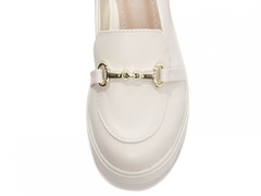 Sapato Mocassim Feminino Tratorado Branco