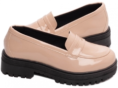 Sapato Mocassim Feminino Tratorado Verniz Rose - netpizante