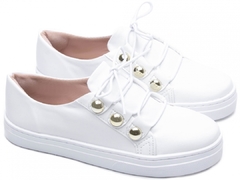 Tênis Slip On Feminino Torricella Solado Costurado-Branco - loja online