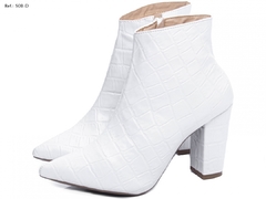 Imagem do Bota Bico Fino Feminina 50B-D Croco Branco Torricella