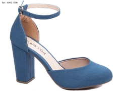 Sapato Scarpin Bico Redondo 6000-100B Torricella Jeans Azul