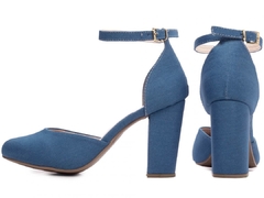 Sapato Scarpin Bico Redondo 6000-100B Torricella Jeans Azul - comprar online