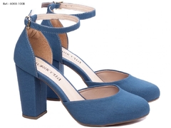 Sapato Scarpin Bico Redondo 6000-100B Torricella Jeans Azul - netpizante