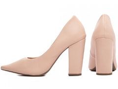 Sapato Scarpin Salto Grosso Alto Rose - comprar online