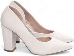 Sapato Scarpin Torricella Salto Bloco Aberto do Lado-Branco Noiva - loja online