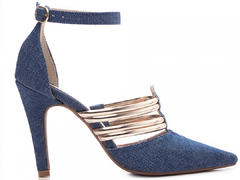 Sapato Scarpin 66082E Torricella Tecido Jeans Azul - comprar online