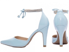Sapato Scarpin Elegante Torricella Salto Fino Verniz Azul - comprar online