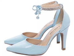 Sapato Scarpin Elegante Torricella Salto Fino Verniz Azul - netpizante