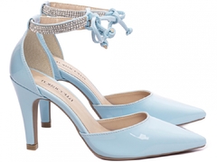 Sapato Scarpin Elegante Torricella Salto Fino Verniz Azul
