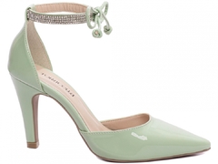 Sapato Scarpin Elegante Torricella Salto Fino Verniz Verde