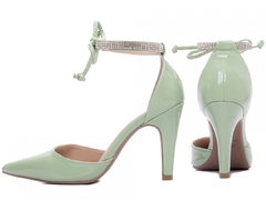Sapato Scarpin Elegante Torricella Salto Fino Verniz Verde - comprar online