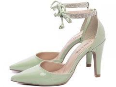 Sapato Scarpin Elegante Torricella Salto Fino Verniz Verde - loja online