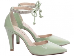 Sapato Scarpin Elegante Torricella Salto Fino Verniz Verde