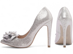 Sapato Scarpin Salto 12 Elegante Prata-Nova Coleção - loja online