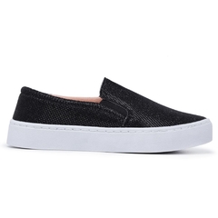 Tênis Slip On Feminino -Preto-Glitter - A preço de Fábrica - loja online