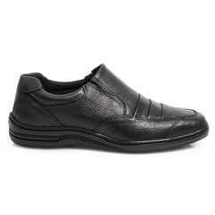 Sapato Masculino Modelo Comfort Calce Fácil Forma Redonda Couro Legitimo - netpizante
