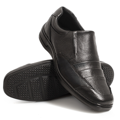 Sapato Masculino Modelo Comfort Calce Fácil Forma Redonda Couro Legitimo na internet
