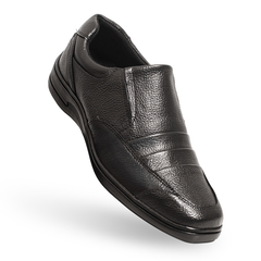 Sapato Masculino Modelo Comfort Calce Fácil Forma Redonda Couro Legitimo - comprar online