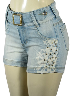 Short Result Jeans feminino 76429 Cós Alto Com Fivela - comprar online