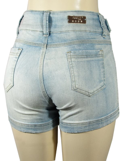 Short Result Jeans feminino 76429 Cós Alto Com Fivela - netpizante