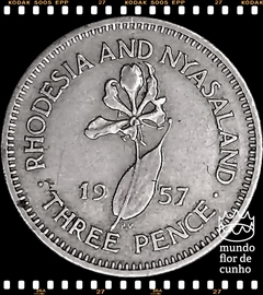 Imagem do Km 3 Rodésia & Niassalândia, Federação 3 Pences (Série Completa) 1955 1956 1957 1962 1963 1964 # Elizabeth II ©