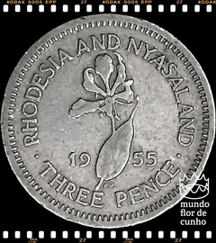 Km 3 Rodésia & Niassalândia, Federação 3 Pences (Série Completa) 1955 1956 1957 1962 1963 1964 # Elizabeth II © - comprar online